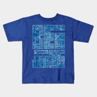 Beijing, China City Map Typography - Blueprint Kids T-Shirt